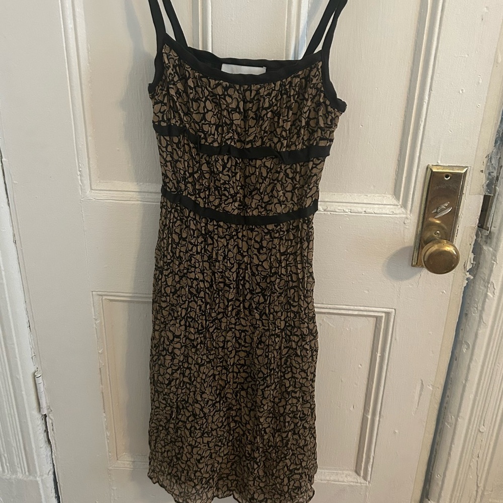 Anemos Black and Tan Patterned Top